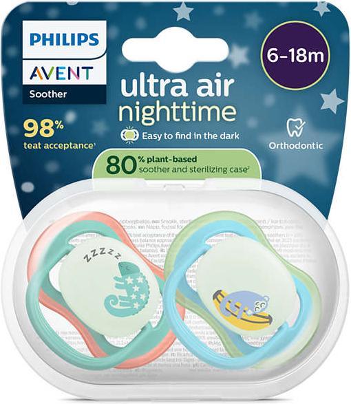 Image du produit Philips Avent Pacifier SCF376/28 ultra air nuit (2x, 6 - 18 Mois)