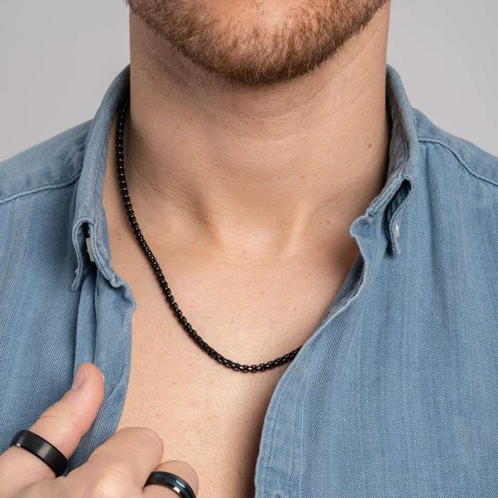 Immagine prodotto Bijouteria Catena (Acciaio inossidabile, Rivestimento PVD (nero), 45 cm)