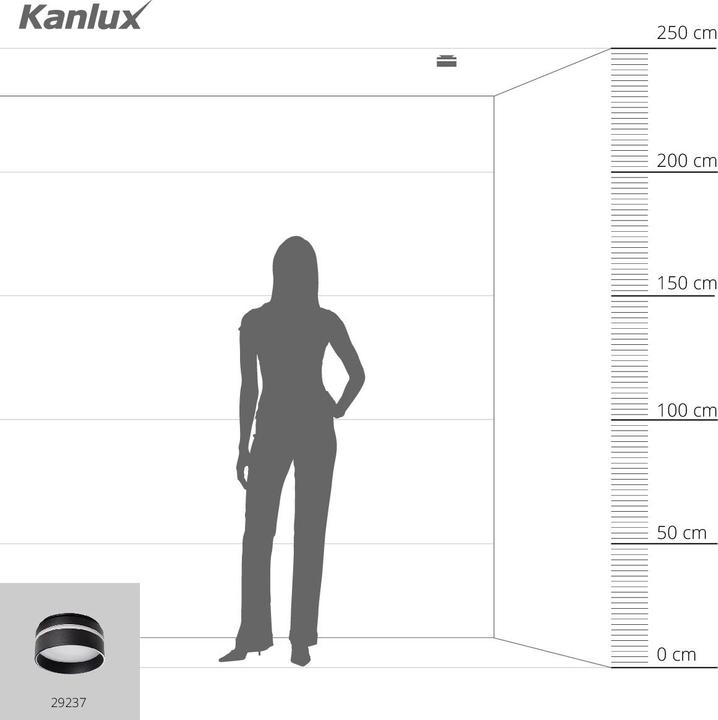 Produktbild Kanlux Deckenleuchte GOVIK-ST DSO-B schwarz ohne Rahmen 29237 (G5.3)