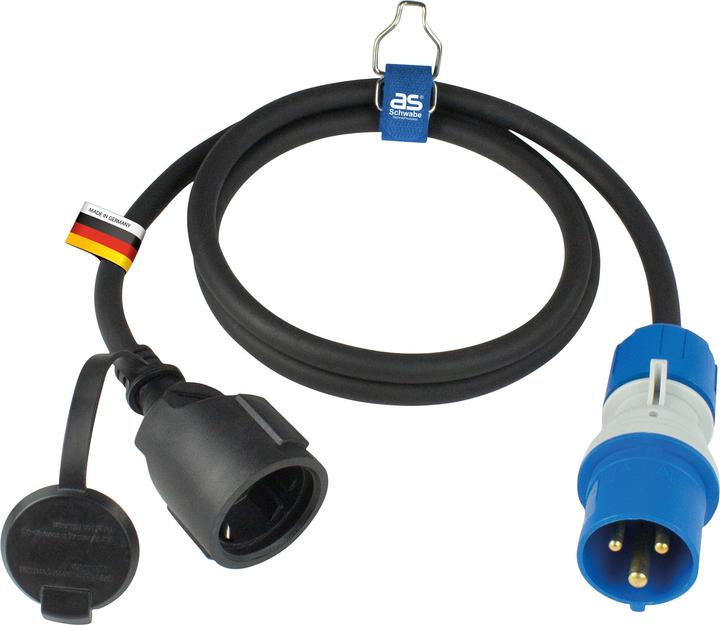 Actual product image As - Schwabe Camping CEE adapter cable with voltage indicator (1.50 m, CEE 7/3)