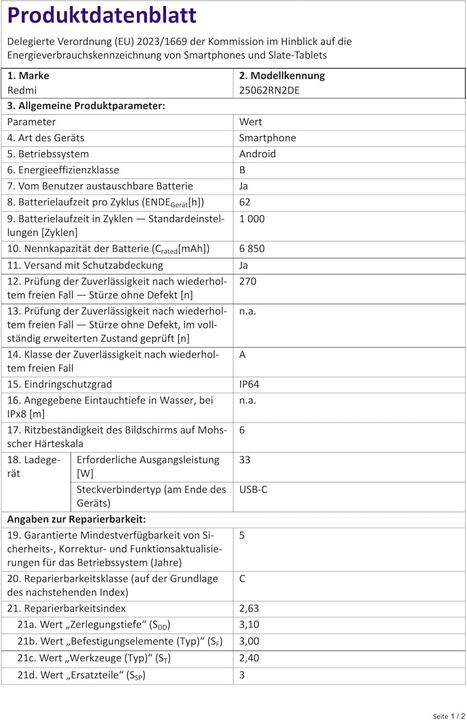 Image du produit Xiaomi Redmi 15 (128 Go, Midnight Black, 6.90", 4G)