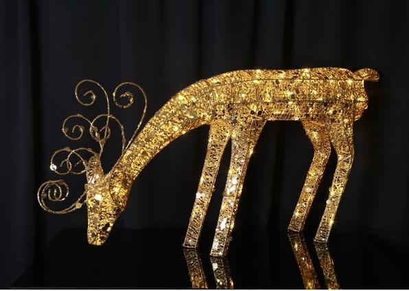 Produktbild Star Trading LED Rentier Sequin gold