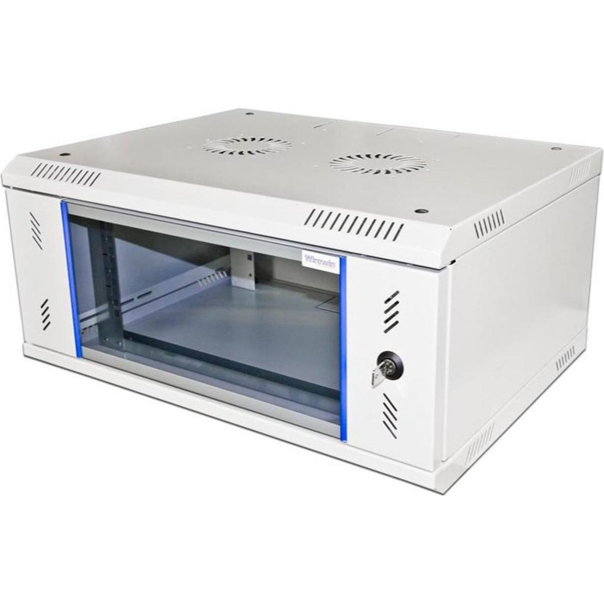 Wirewin Wandschrank 600X450X4U Pro 2nd Gen FP 19 / 4HE / Hellgrau (10.86 HE, 19 Zoll Rack), Serverschrank, Grau