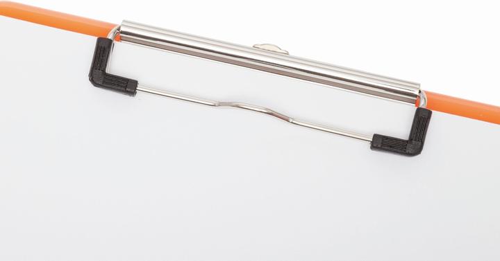 Image du produit Maul Porte-bloc néon, DIN A4, plastique transparent-orange, plat, borne à clip nickelée (22,5 x 32 cm)