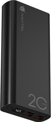 Devia Powerbanka Navitel PWR20 AL stÅ™brÃ (20000 mAh, 22.50 W, 74 Wh)