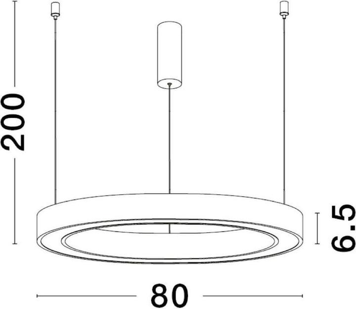 Productafbeelding Nova Luce STING LED hanglamp zwart 50W warm wit 200x80cm dimbaar 9558604 (2968 lm)