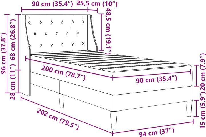 Image du produit vidaXL Bettrahmen (90 x 200 cm)