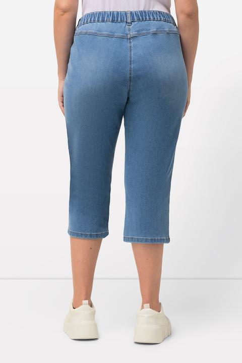 Produktbild Ulla Popken Capri-Jeans Sienna, schmales Bein, Elastikbund, Stretch (60)