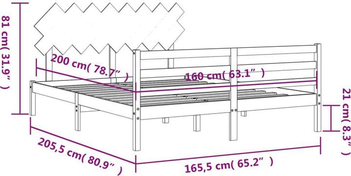 Produktbild vidaXL Bettrahmen (160 x 200 cm)