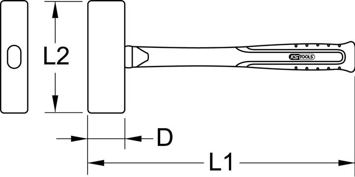 Actual product image KS Tools BRONZEplus hammer, handle type hickory, 1250 g (1250 g)