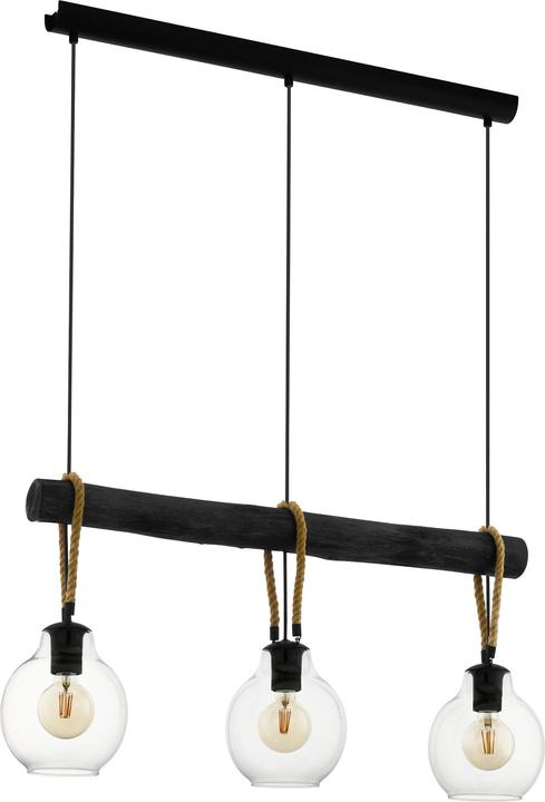 Actual product image EGLO Pendant lamp RODING 3x E27 Black / Brown (E27, 0 lm)
