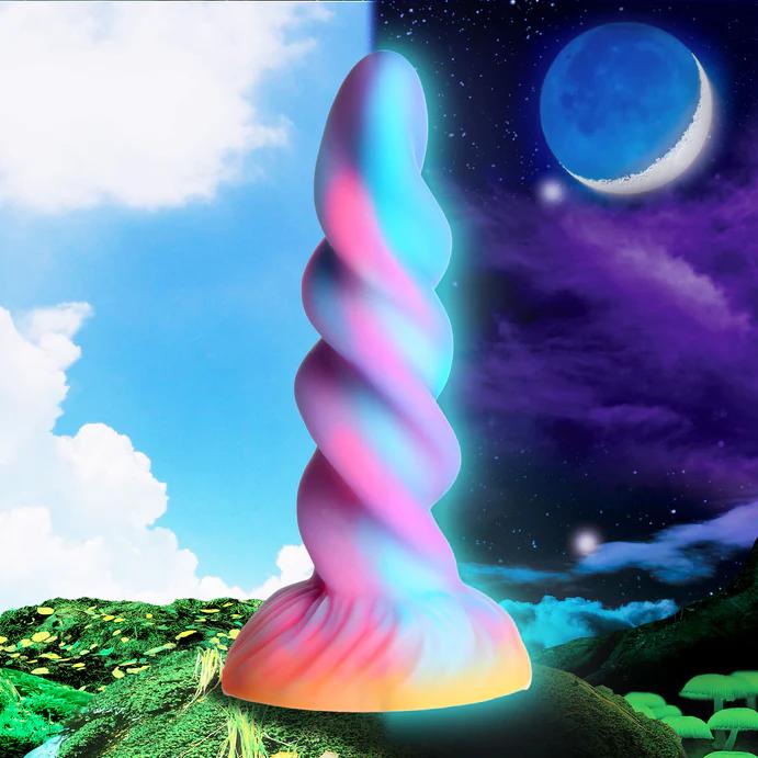Actual product image Creature Cocks Moon Rider - Glow-in-the-Dark Unicorn Dildo