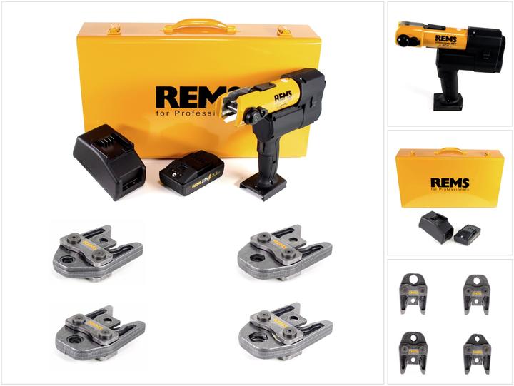 Produktbild Rems Akku-Press 22V ACC + 1x Akku 2,5Ah + Schnellladegerät + Pressbacken Presszangen Standard M15,18