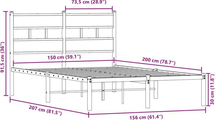 Image du produit vidaXL Bettgestell (150 x 200 cm)