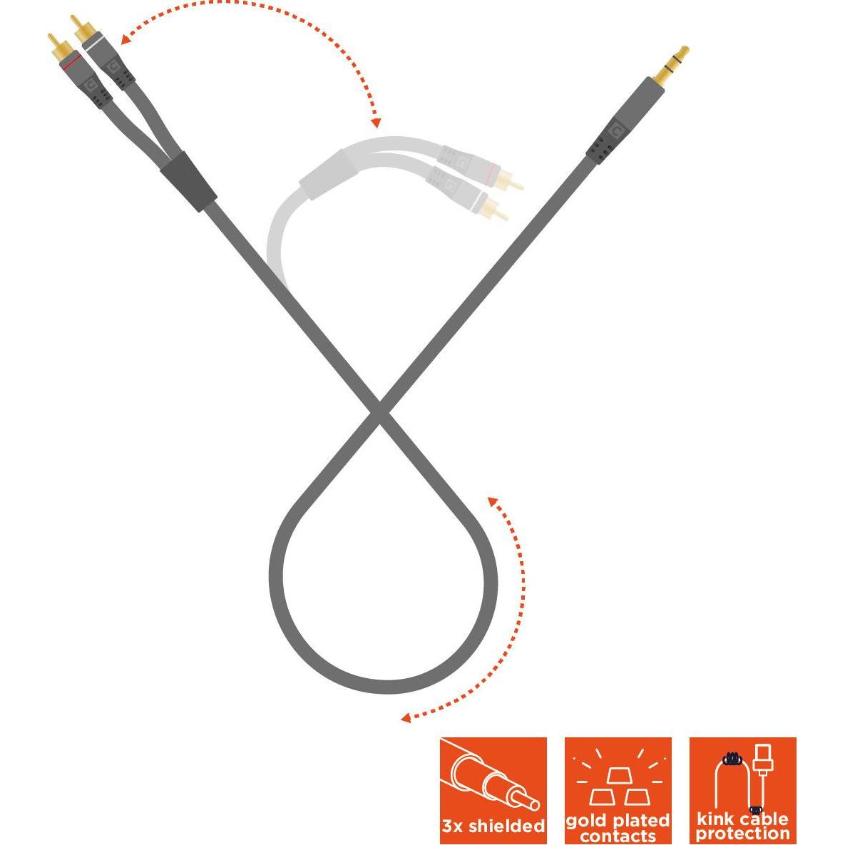 Thumbnail - Celexon 2x Cinch auf 3,5mm Stereo Klinke Audiokabel 1,5m - Professional Line (1.50 m, Cinch), Audio Kabel