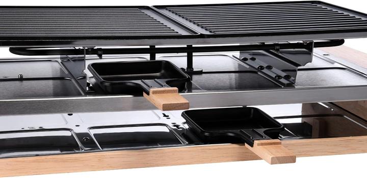 Produktbild KLAMER Raclette 8 Personen 1500W Raclette Grill mit Holzgestell