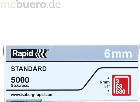 Immagine prodotto Rapid Graffette n. 53 6mm zincate PU=5000 pezzi (5000 x)