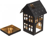 Ootb Schwarzes Metall-Deko-Haus für Teelichter