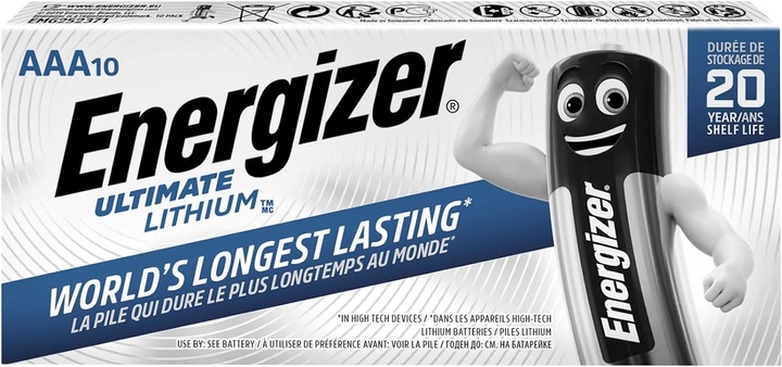 Immagine prodotto Energizer Ultimate Lithium Micro (10 pz., AAA, 1250 mAh)
