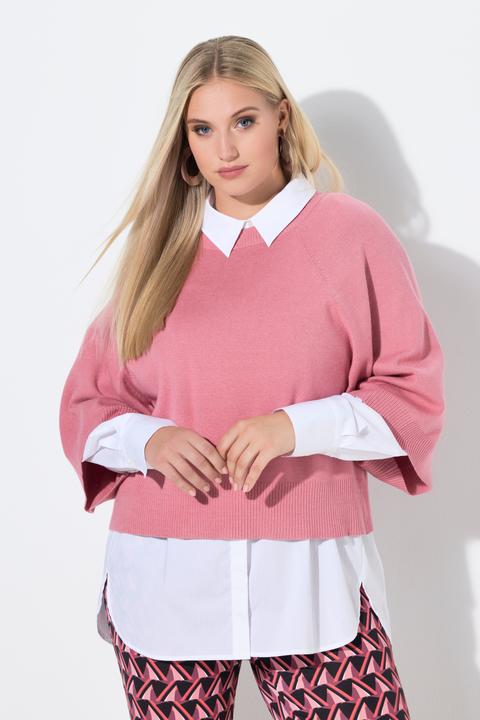 Produktbild Ulla Popken Pullover, kurz, Rundhalsausschnitt, 3/4-Arm (62)