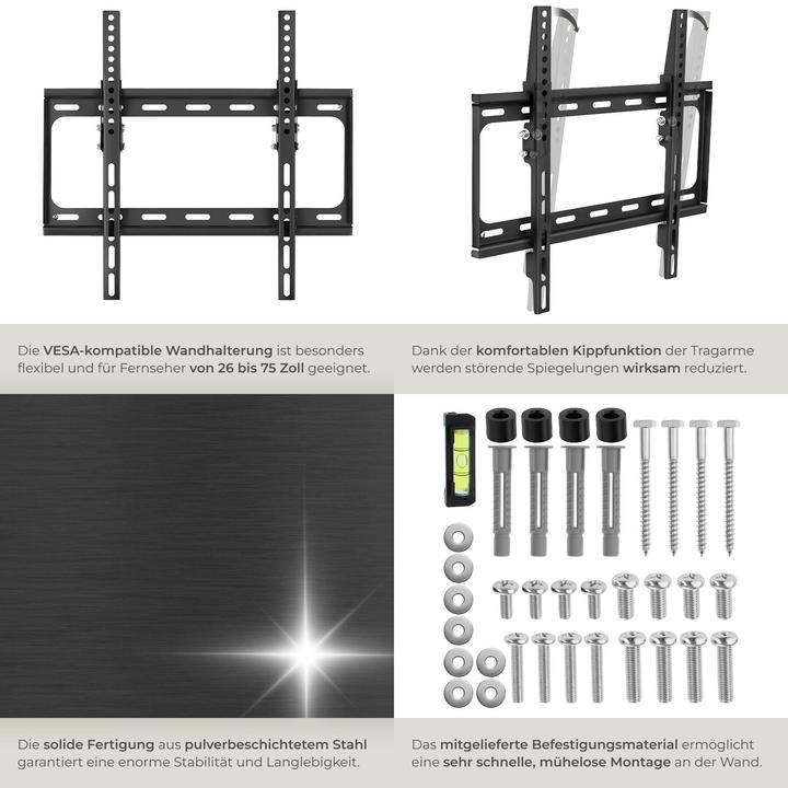 Actual product image tectake TV wall mount (Wall, 100 kg, 32" - 55")