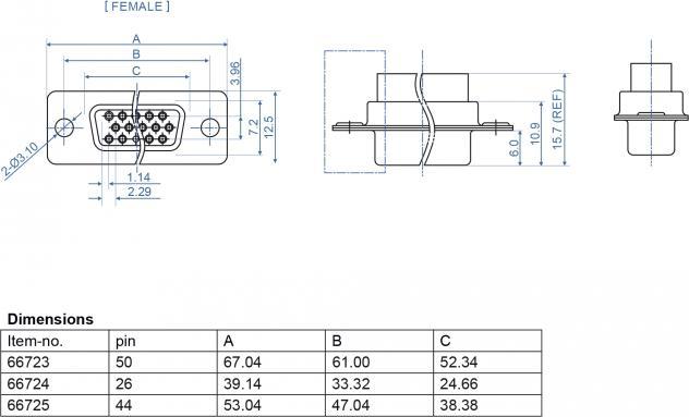 Produktbild Delock D-Sub HD 44 Pin Crimp Buchse, Metall, 2 Stück