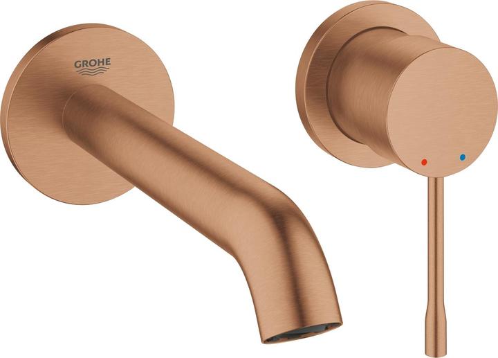 Actual product image Grohe 2-hole basin mixer ESSENCE Projection 183mm Warm Sunset brushed