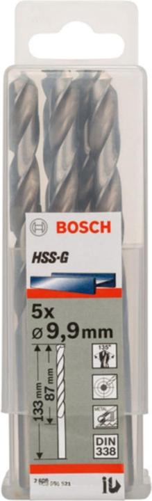 Produktbild Bosch Professional Zubehör PRO Metal HSS-G Spiralbohrer, 9,9 x 87 x 133 mm (9.9 mm)