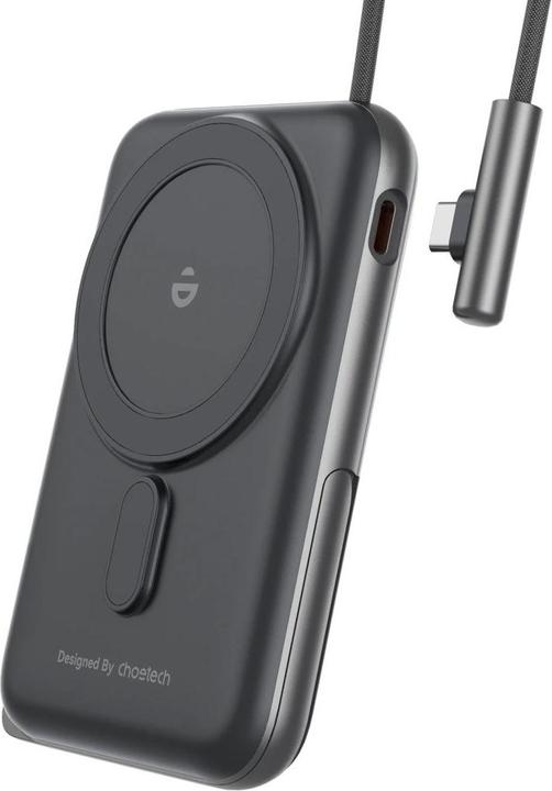 Produktbild Choetech B735 magnetic powerbank 10000mAh 20W PD + USB-C cable (black) (10000 mAh, 20 W, 37 Wh)