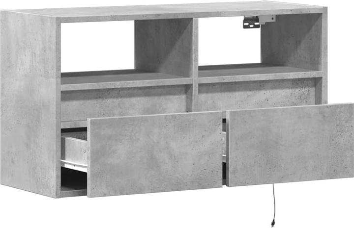 Image du produit vidaXL Armoire TV Armoire murale Lowboard Suspendu avec éclairage LED Gris béton