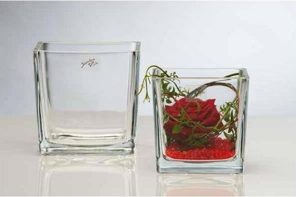 Immagine prodotto Sandra Rich Vaso cubo di vetro 14x14x14cm chiaro (1 x, 14 x 14 x 14 cm)
