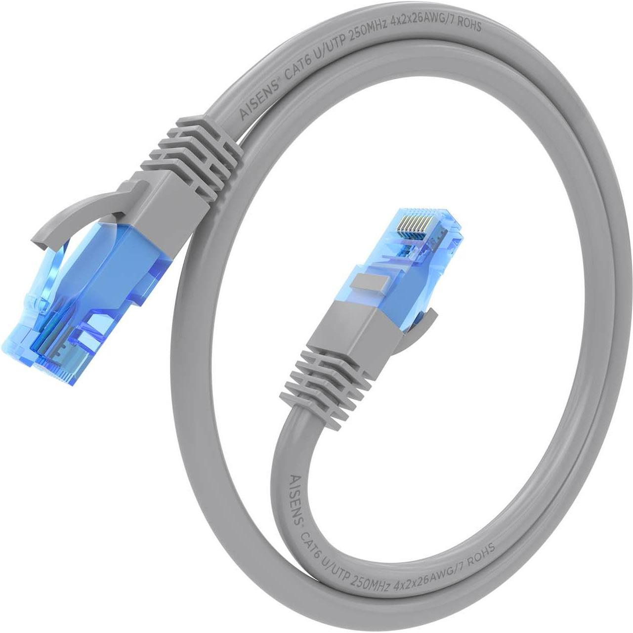 Thumbnail - Aisens CABLE RED LATIGUILLO RJ45 CAT.6 UTP AWG26 CCA GRIS 25CM (U/UTP, CAT6, 0.25 m), Netzwerkkabel