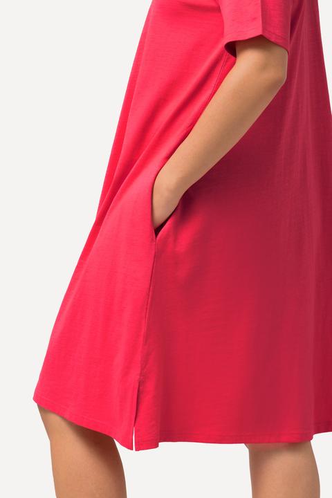 Produktbild Ulla Popken Jerseykleid, A-Linie, Rundhals, Halbarm, Taschen (50, 52)