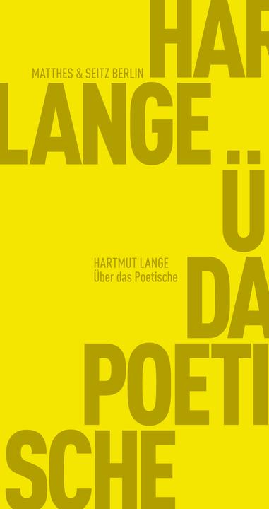 Produktbild Über das Poetische (Deutsch, Hartmut Lange, 2017)