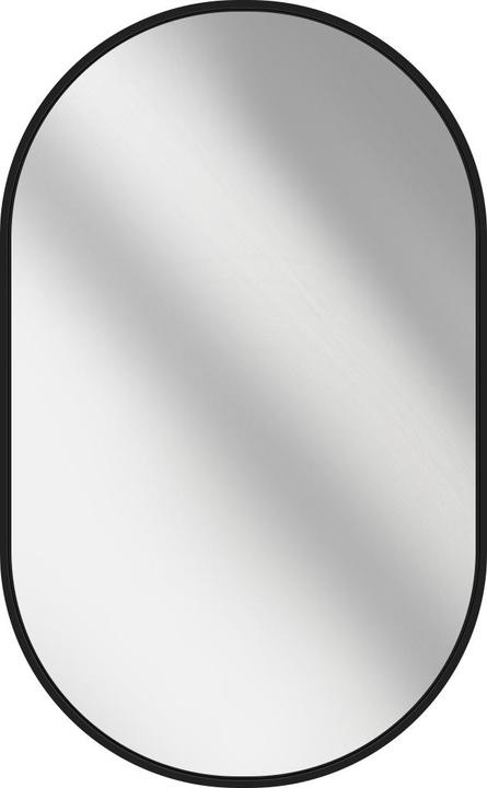 Emke Badspiegel Oval 40*60cm, HD Wandspiegel für Badezimmer/Flur, Vertikal/Horizontal,Schwarzer Rahmen