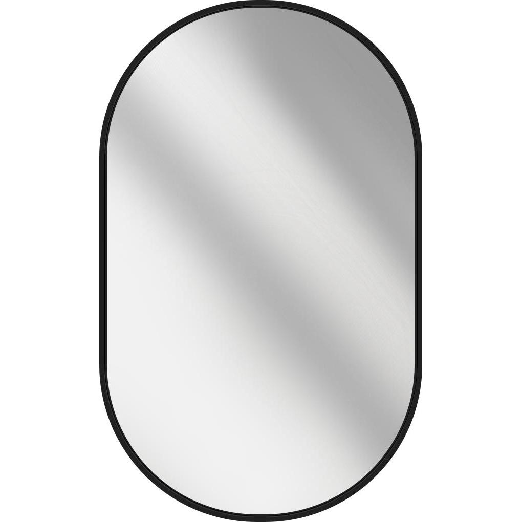 Emke, Spiegelschrank, Badspiegel Oval 40*60cm, HD Wandspiegel für Badezimmer/Flur, Vertikal/Horizontal,Schwarzer Rahmen ...