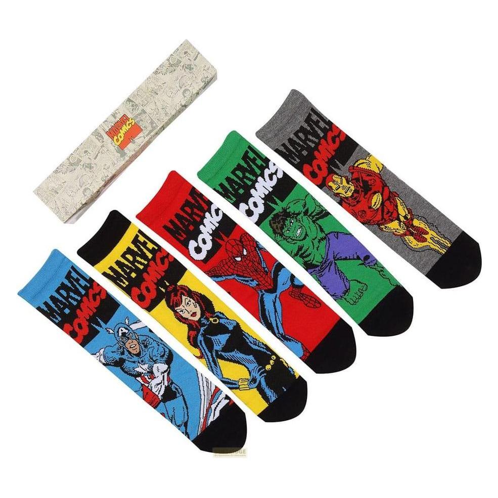 Heroes Inc, Sokken, Marvel Socken 5er-Pack Avengers S-M, Veelkleurig, (Pakje Van 5, S/M)