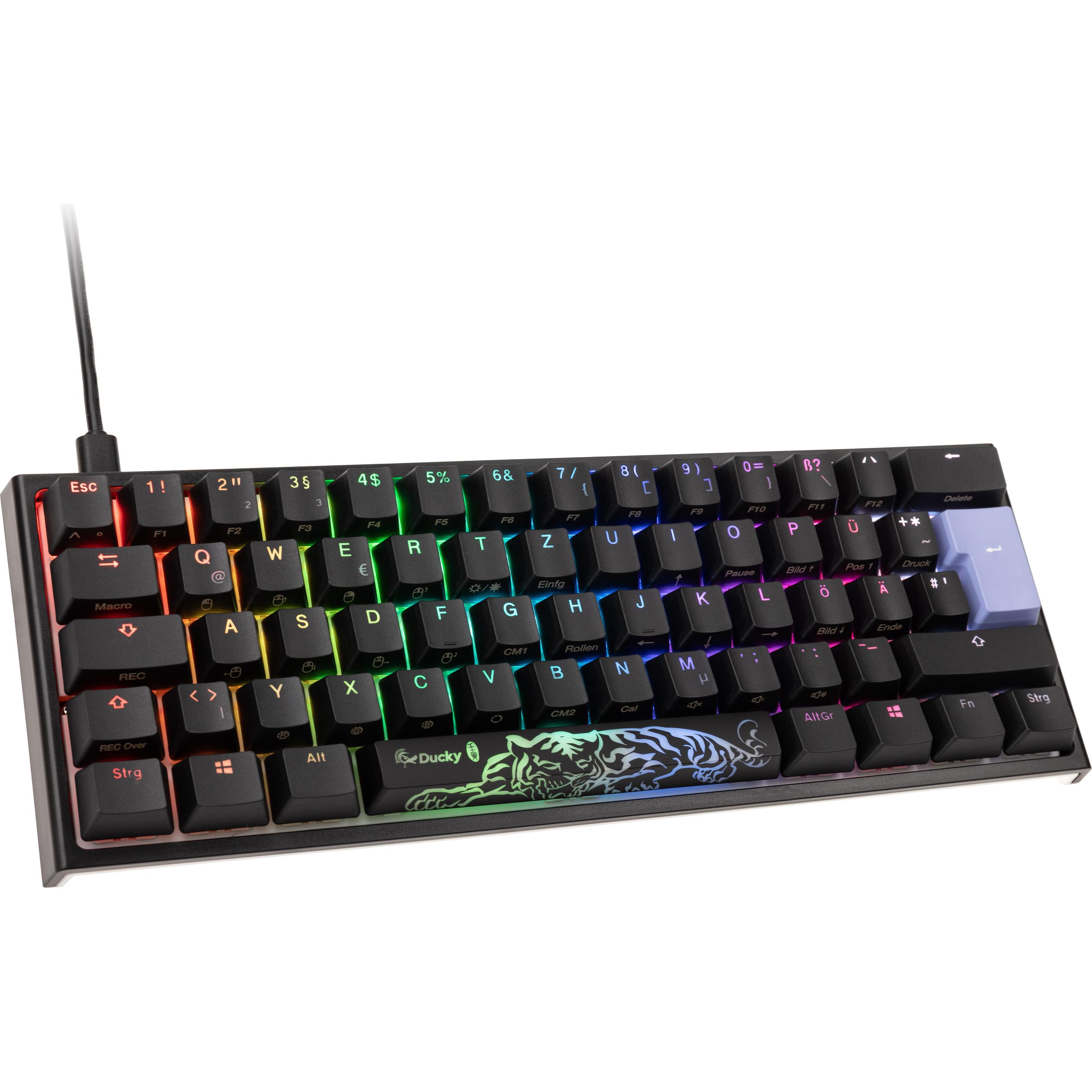 Ducky One 2 Pro Mini Gaming Tastatur, RGB LED - Cherry Brown (DE, Kabelgebunden), Tastatur, Schwarz