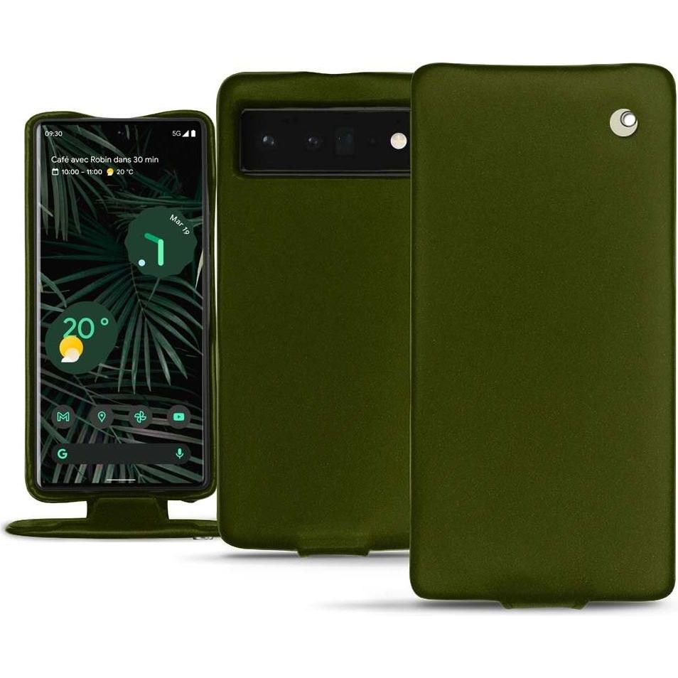 Noreve Lederschutzhülle vertikal (Google Pixel 6 Pro), Smartphone Hülle, Grün