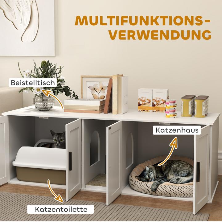 Immagine prodotto PawHut Katzenklo Schrank MDF Weiss