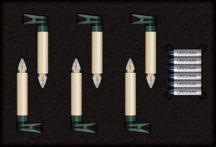 Actual product image Krinner LED Tree Candle SuperLight Flame, Set of 6 (6 x)