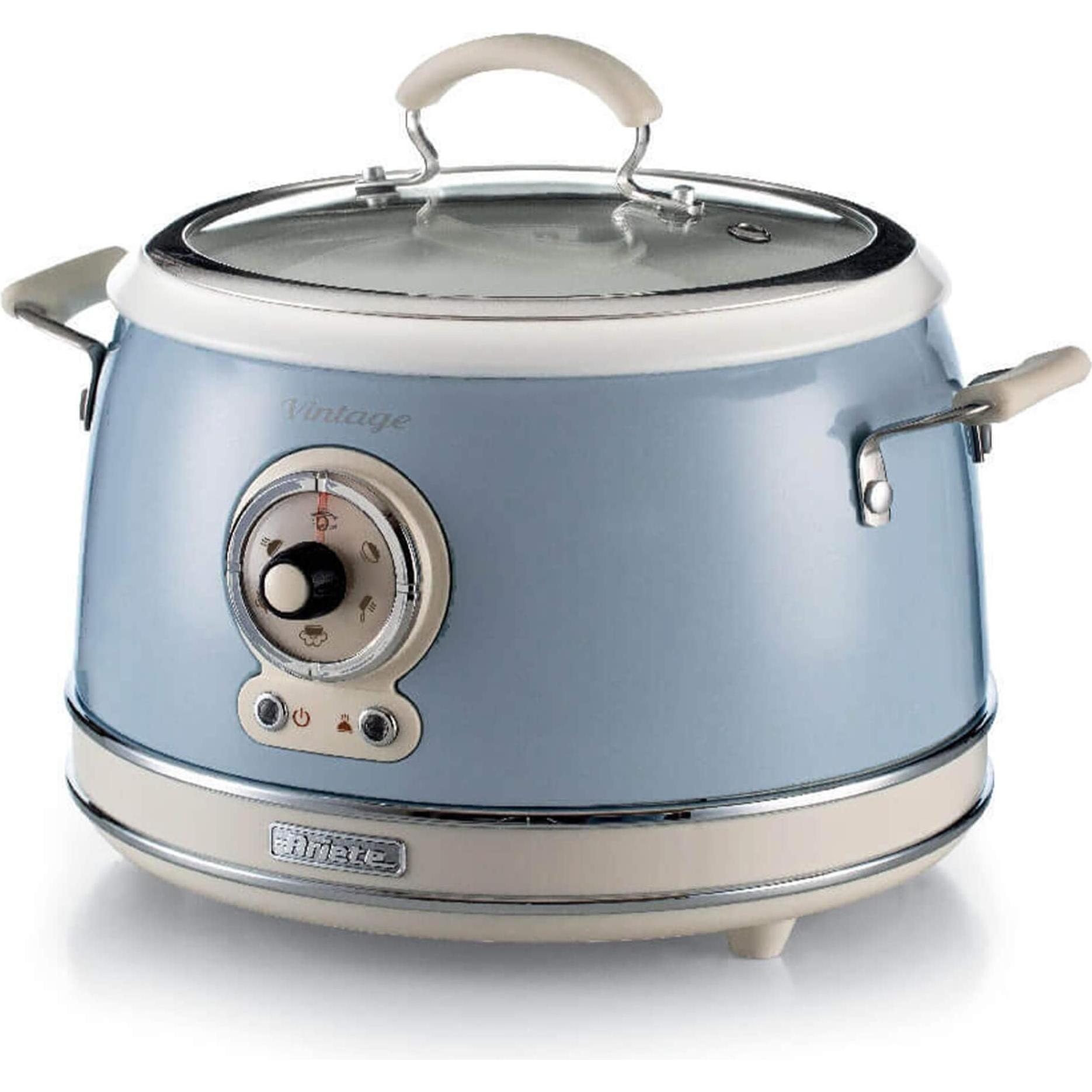 Ariete 2904 Vintage, Dampfgarer + Reiskocher, Blau