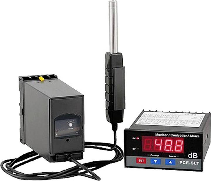 1 x misuratore di rumore SLT, 1 x sensore di rumore con cavo da 1,5 m, 1 x trasmettitore di rumore, 1 x unità di visualizzazione digitale, 1 x supporto per sensore avvitato, 1 x istruzioni d'uso