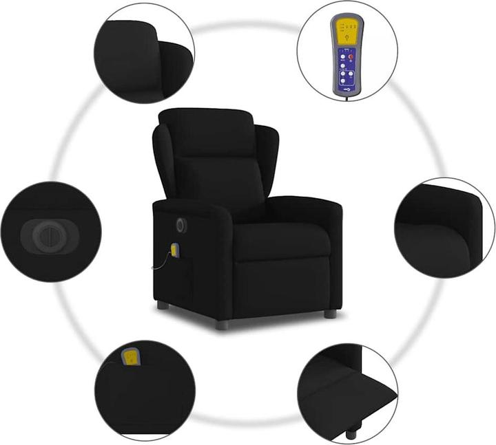 Produktbild vidaXL Massagesessel Elektrisch Schwarz Stoff