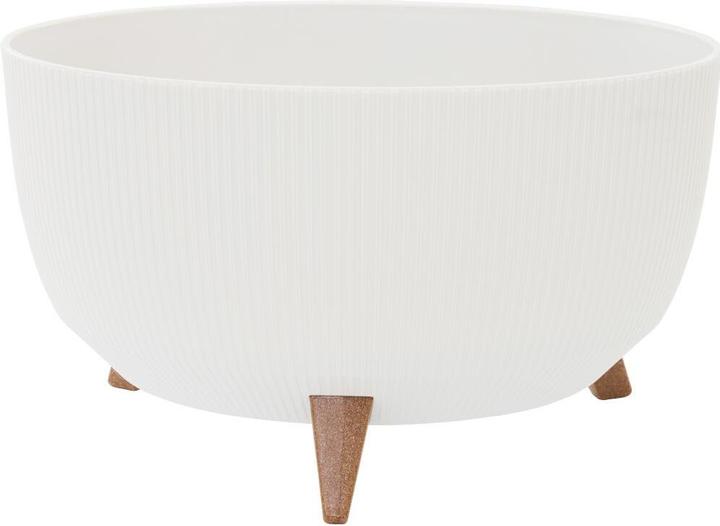 Produktbild Siena Garden Pflanzgefässe OSLO STRIPE weiss Steifenoptik, 47 x 26,5 cm Kunststoff auf Füssen mit Einsatz (47 x 47 x 26.50 cm)