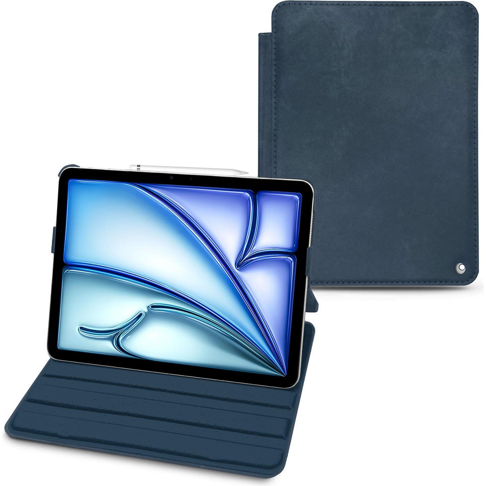 Thumbnail - Noreve Lederschutzhülle horizontal (iPad Air 2022 (5. Gen), iPad Air 2020 (4. Gen)), Tablet Hülle, Blau