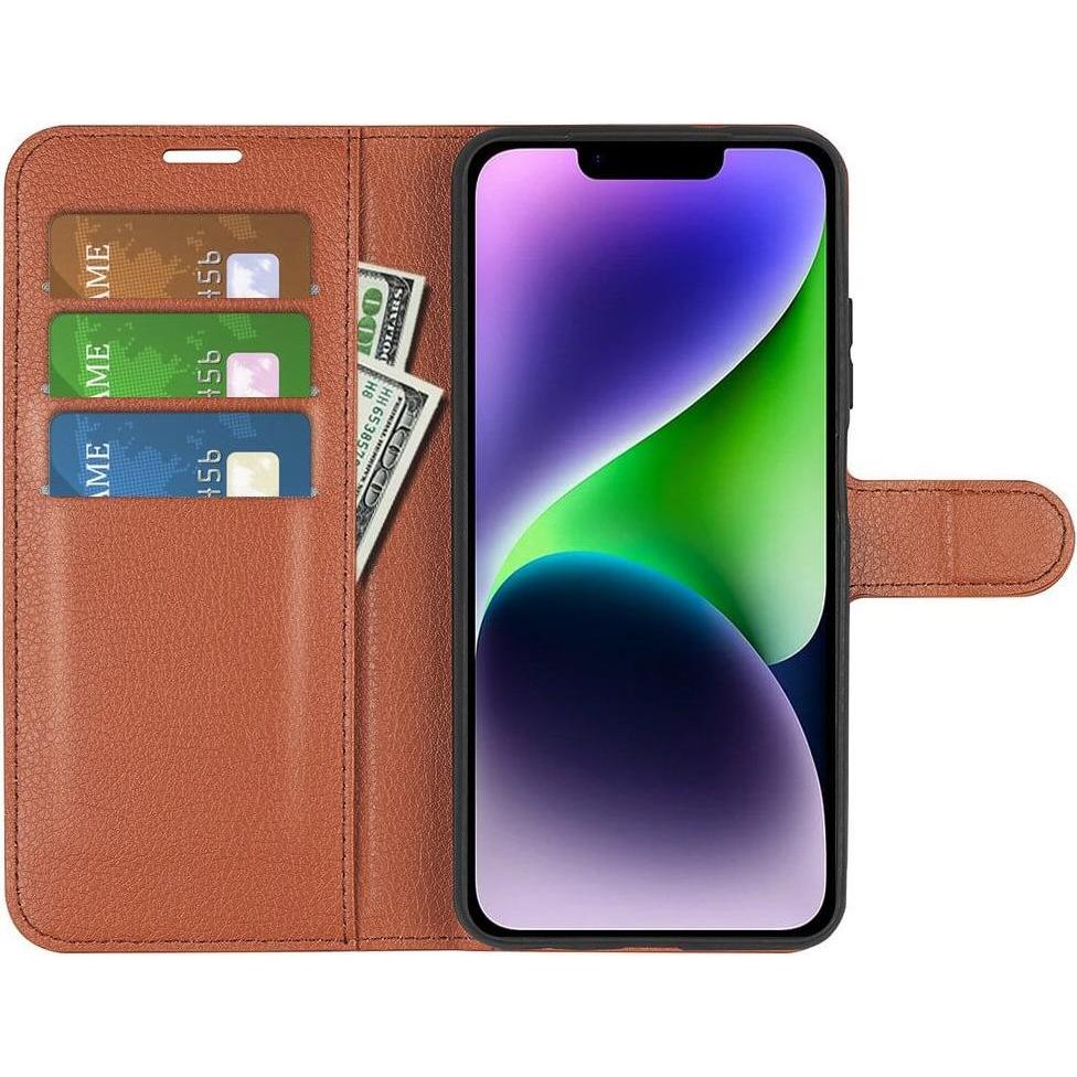 Thumbnail - Cover-Discount iPhone 15 - Leder Etui Hülle braun (Apple iPhone 15), Smartphone Hülle, Braun