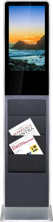 Allnet Stand display 21 inch 10Point-Touch with brochure holder PoE, Android, colour black