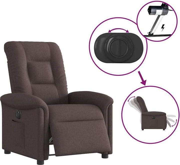 Produktbild vidaXL Relaxsessel Elektrisch Dunkelbraun Stoff