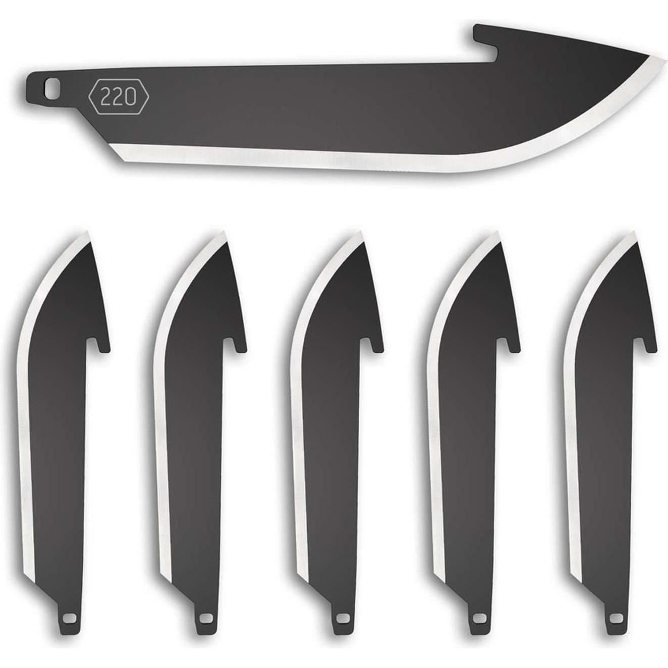 No Name, Mehrzweckmesser, 6 Klingen Outdor Edge Drop Point 220 Schwarz (5.60 cm)